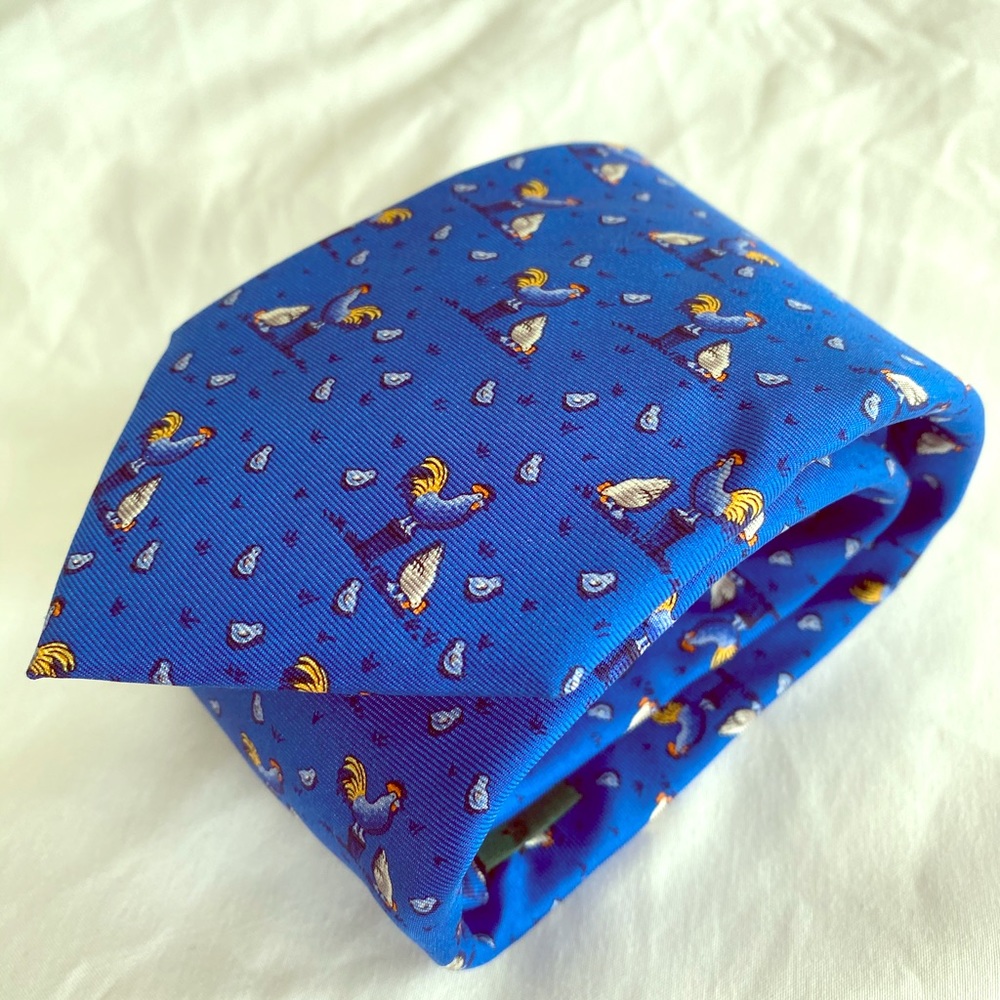 Caesar Via Della Croce / Roma 100% Silk Blue Tie
